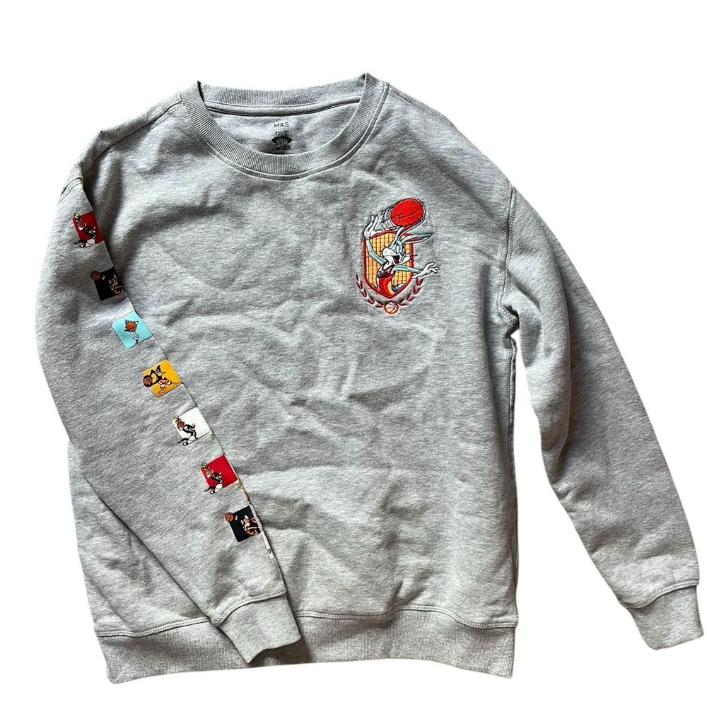Space Jam Sweatshirt YOUTH KID's 13-14 Bugs Bunny‎ Hoops Tune Squad Basketball✅